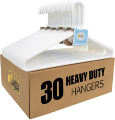 Quality White Plastic Hangers 30 Pack – Super Thick Heavy Duty Multipack