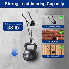 2PCS Heavy Duty Wall Mount Tool Hooks Steel Storage Rack Garage Garden Organizer