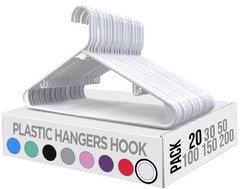 Utopia Home Plastic Hangers 20 Pack – Clothes Hanger with Hooks – Durable