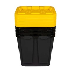 12 Gallon Plastic Storage Container Bin, 4-Pack, Heavy Duty, Lids, Greenmade NEW