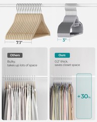 100 Pack Plastic Hangers Non Slip for Clothes Coat Heavy Duty 360° Swivel Hook