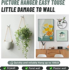 32pcs Professional-quality Picture Hanging Hooks – Effortless Install & Support