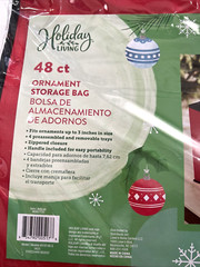 Holiday Living Ornament Storage Bag Holds 48 up to 3” Ornaments, Red Bag New