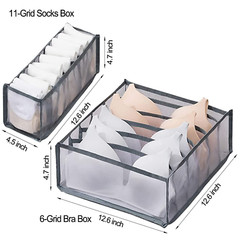 Organizer Box Foldable Drawer Divider Closet Storage For Underwear Bra Socks US