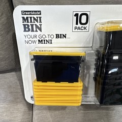 GreenMade 10-Pack Stackable Plastic Mini Storage Bins Yellow/Black
