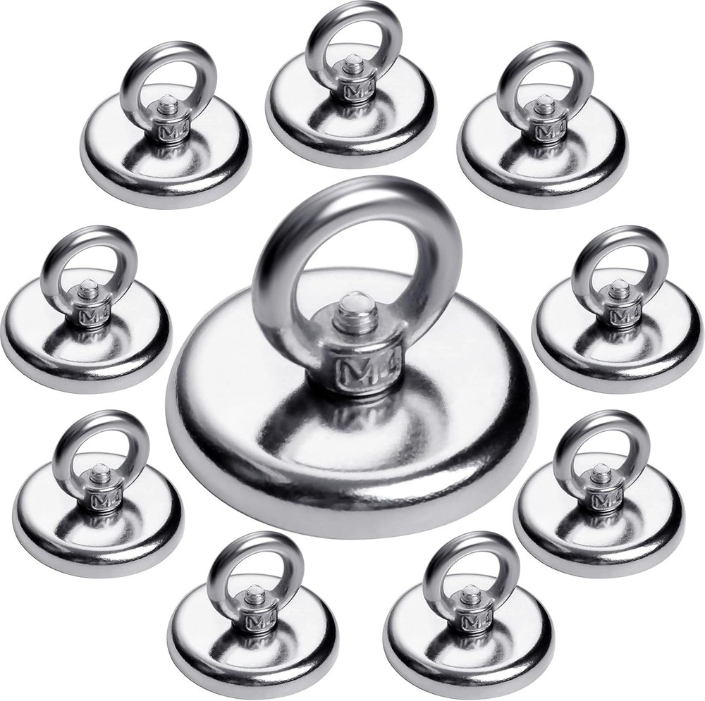 Strong Magnetic Hooks 10 Pack, 100 LBS Pulling Force Rare Earth Neodymium