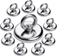 Strong Magnetic Hooks 10 Pack, 100 LBS Pulling Force Rare Earth Neodymium