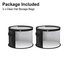 2pcs Hat Storage Box, Foldable Round Cowboy Hats Organizer Carrier Case Holder