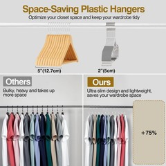 Plastic Hangers 50 Pack, 16.5 in Heavy Duty Clothes Hangers with 360° Swivel …