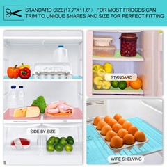 8 Pcs Refrigerator Liners Mats Washable, 8 Pack(17.7″×11.6″）, Clear