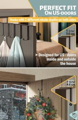 Menz Over The Door Hooks 10 Pack, 2-Sided Fits 1 3/8″ & 1 3/4″ Door, Bathroom To