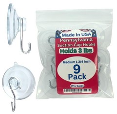 Wis-Sales 9-Pack Medium 1 3/4 inch 1 inch, Transparent