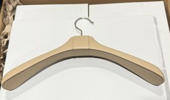 Pinetti Coat Hanger Taupe Pebble Leather Handmade Custom Solid Wood NEW