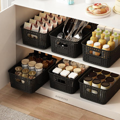 12-Pack Black Plastic Storage Bins with Handles for Home & Classroom Organizatio