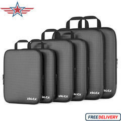 6-Piece Travel Compression Packing Cubes Set Luggage Organizer Bags for Carry-On