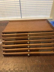 Meeden 6-Drawer Art Supply Storage Box in Walnut