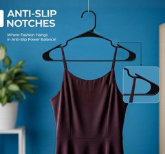 Heavy-Duty Non-Slip Plastic Clothes Hangers – 20/50 Pack, White & Black
