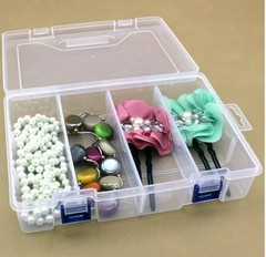 Clear Plastic ContainerBox with Tray- 8Compartments:9×6.25×2.25 in.