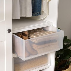 47 Qt. Extra-Large Stackable Storage Drawer Plastic Drawer Organizer W/ Clear