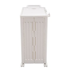 White Storage Box With Lid Universal Wheels Collapsible Storage Organizer