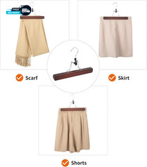 Wooden Pants Hangers – Cherry, 10-Pack