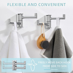 Swivel Hook for Towel Polished Chrome 2 Pack, 304 Stainless Steel