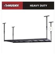 Husky Overhead Garage Storage Rack Heavy Duty 97.5 INX43.75INX32 In Adjustable H