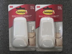 3M Command Quartz Jumbo Hook White Plastic 7.5 lb Matte Lot of 2 Hooks NEW