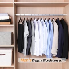 Amazon Basics Durable Wooden Suit Clothes Hangers, Closet 20-Pack, Cherry