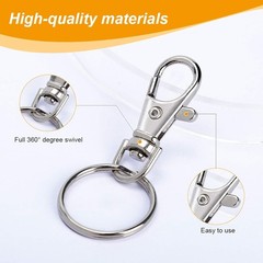 Versatile 100PCS Swivel Snap Hooks & Key Rings – Perfect for Jewelry Making