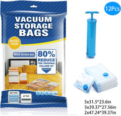 12 x Jumbo Vacuum Storage Bags Travel Space Saver Seal Clothes Organizer Bag
