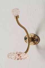 Anthropologie Pink Glass & Gold Etoile Hooks for Hats, Coats & More Set of 2
