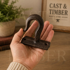 Industrial Cast Iron Ceiling Hook – Heavy Duty Rustic Wall Clevis Eye Holder