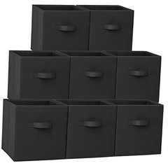 Storage Cubes – 11 Inch Heavy Duty Fabric Storage Bins Medium -11 inches Black