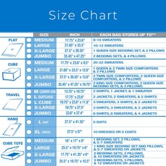 X-Large Vacuum Storage Bag, 1 Pack Flat Compression Bag for Bedding, Space