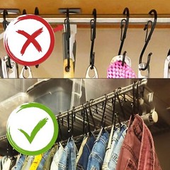 12 Pack S Hooks for Hanging with Safety Buckle, Heavy Duty Metal S Shaped Closet