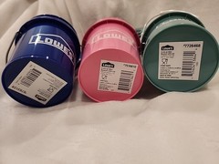 Lowe’s Pink Blue & Teal Mini Bucket with Lids Food Safe Set Of 3