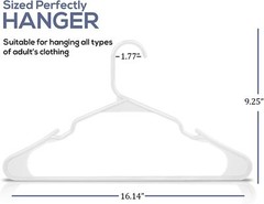 Plastic Hangers Light weight Space Saving Hangers 30 & 50 Pack Utopia Home