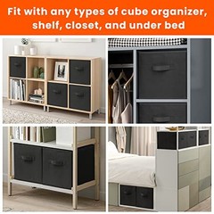 Storage Cubes – 11 Inch Heavy Duty Fabric Storage Bins Medium -11 inches Black