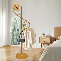 Modern Spiral Rotating Clothing Rack, Free Standing Heavy duty Garment Rack Gold