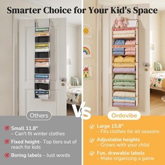 5 Tiers Adjustable Weekly Over Door Organizer with 10 Mesh Side Pockets, 44 l…