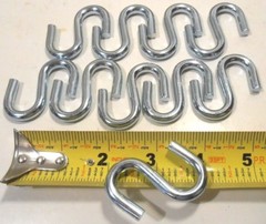 S HOOKS LOT OF 10 PC. HEAVY DUTY 2″ INCH x 6mm dia. S HOOK STEEL S-HOOKS