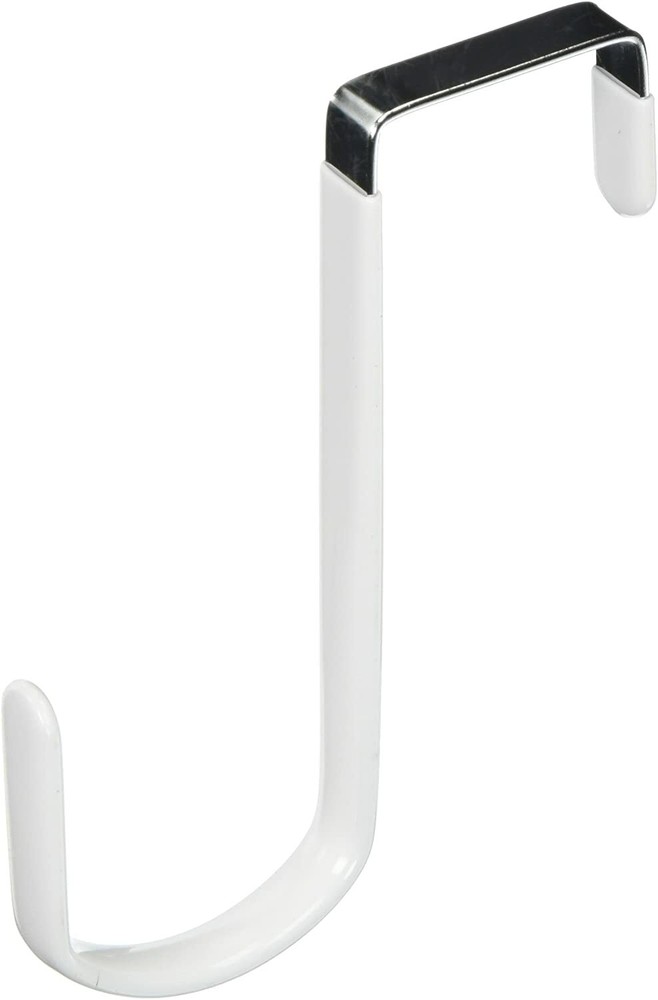 SPECTRUM White Vinyl Coated Over The door Metal Single Hook