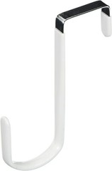 SPECTRUM White Vinyl Coated Over The door Metal Single Hook