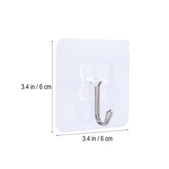 Suction Hooks Transparent Strong Suction 6 x 2.36 x 0.39in 5Pcs