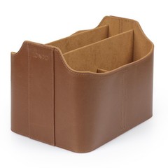 PU Vegan Leather Desk Organizer Cube with Tablet Slot, Nightstand Caddy & Cou…