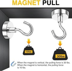 Heavy Duty 20pack Silver Magnetic Hooks 30lbs+