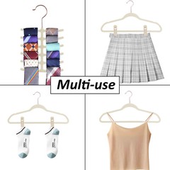 50/100pcs Premium Velvet Hangers Non-Slip w/Finger Clips and Tie Rack Ultra Slim
