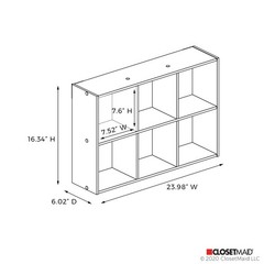 ClosetMaid 5430 Mini 6-Cube Desktop or Wall Mount Organizer, Bleached Walnut