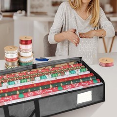 All-in-One Christmas Wrapping Organizer, 40″ Durable PE Storage Bag for Rolls